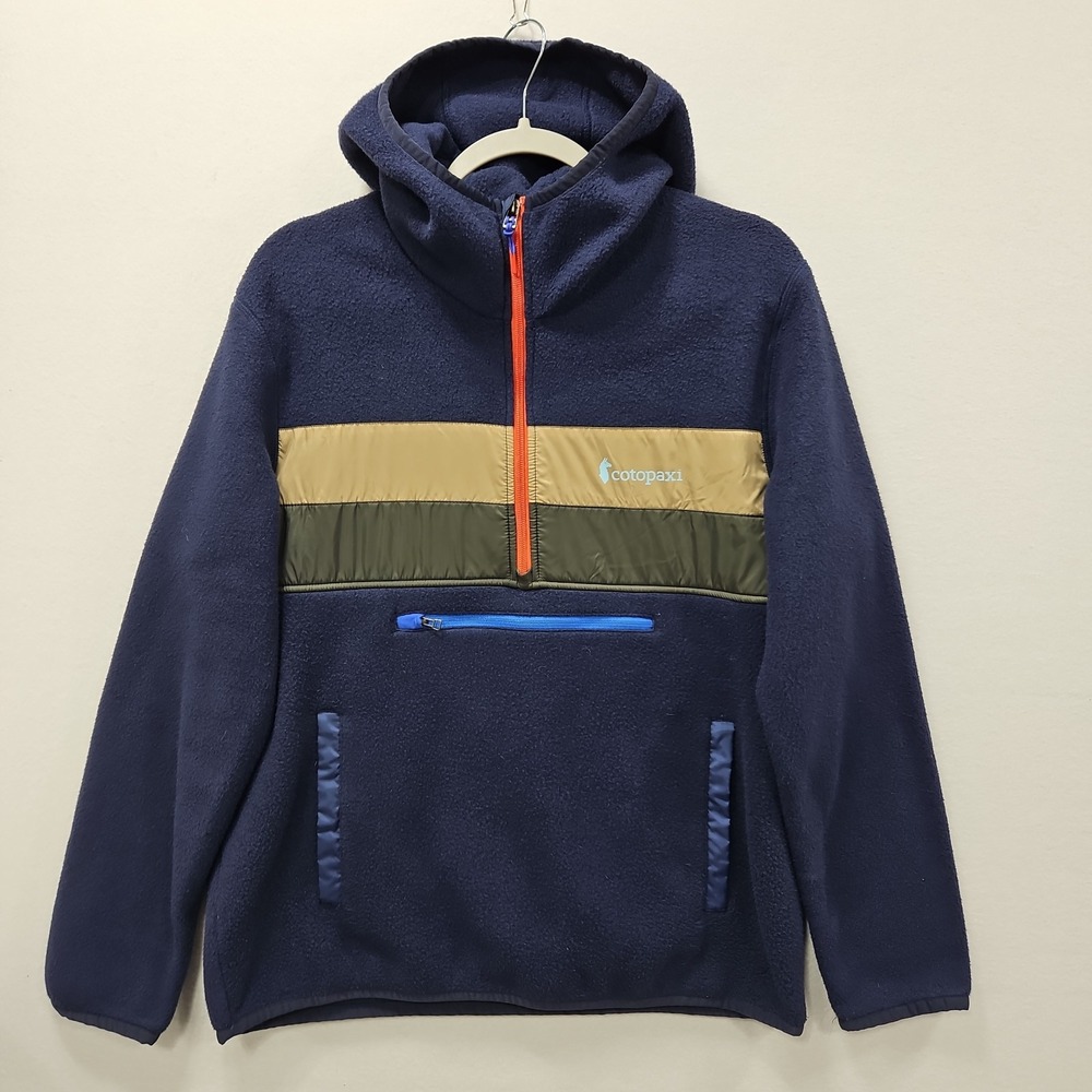 Cotopaxi Teca Fleece Hooded Half Zip Pullover Blue Mens Medium Gorpcore Outdoor